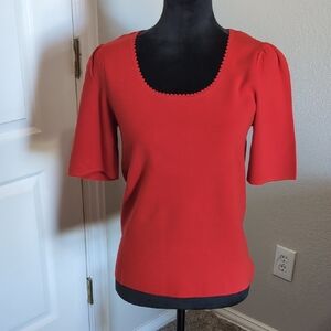 Talbots Vibrant Red Scoop Neck Blouse